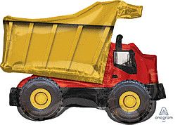 Dump Truck- 32&quot; Helium Filled Foil Balloon, Ribbon