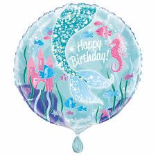 Mermaid  - 18&quot; Helium Filled Foil Shape Balloon, Ribbon