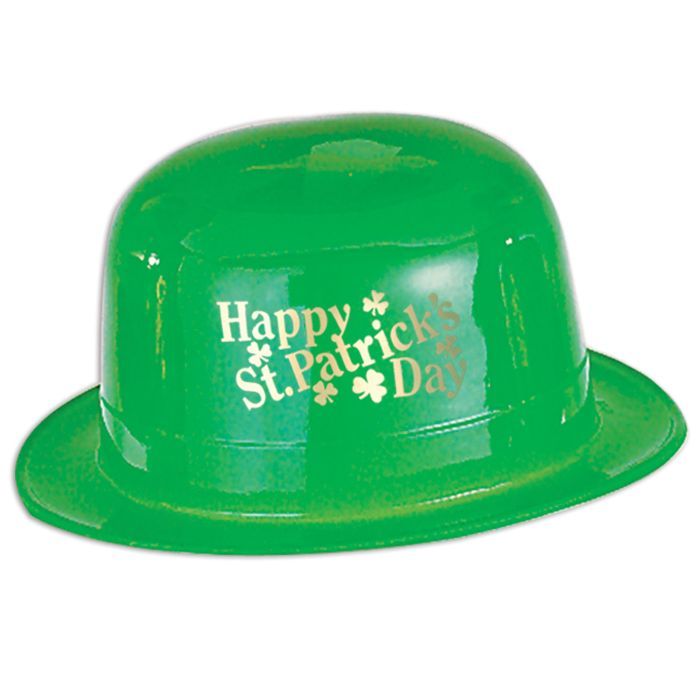 Plastic Happy St Patrick's Day Derby Hat