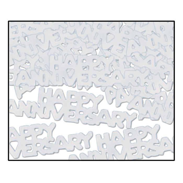 Silver Happy Anniversary Confetti