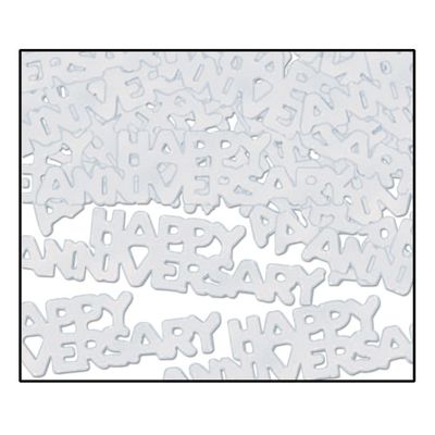 Silver Happy Anniversary Confetti