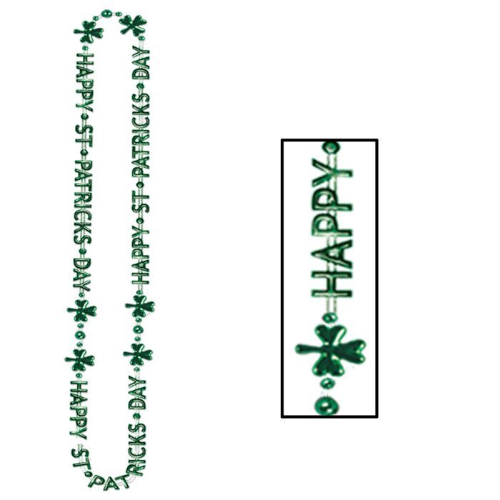 St Patrick's Bead Necklace 36"