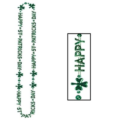 St Patrick's Bead Necklace 36"