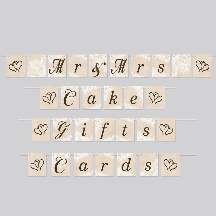 Wedding Streamer/Banner Set 5&quot; x 12&#39;