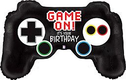 Game Controller Birthday  - 32&quot; Helium Filled Foil Balloon, Ribbon