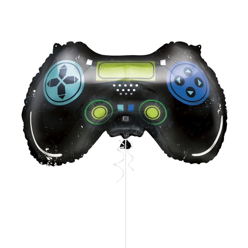 Game Controller Shaped - 23&quot; Helium Filled Foil Shaped Balloon, Ribbon