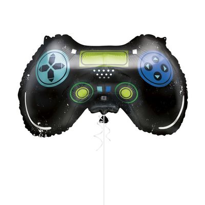 Game Controller Shaped - 23&quot; Helium Filled Foil Shaped Balloon, Ribbon