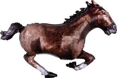 Galloping Horse - 40&quot; Helium Filled Foil Balloon, Ribbon