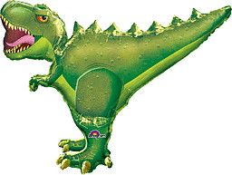 T-Rex - 36&quot; Helium Filled Foil Balloon, Ribbon
