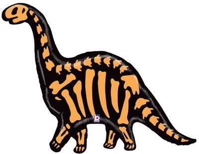 Brontosaurus S - 50&quot; Helium Filled Foil Balloon, Ribbon