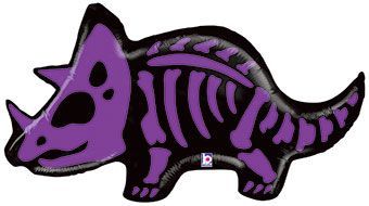 Triceratops - 41&quot; Helium Filled Foil Balloon, Ribbon