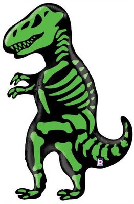 T-Rex - 41&quot; Helium Filled Foil Balloon, Ribbon