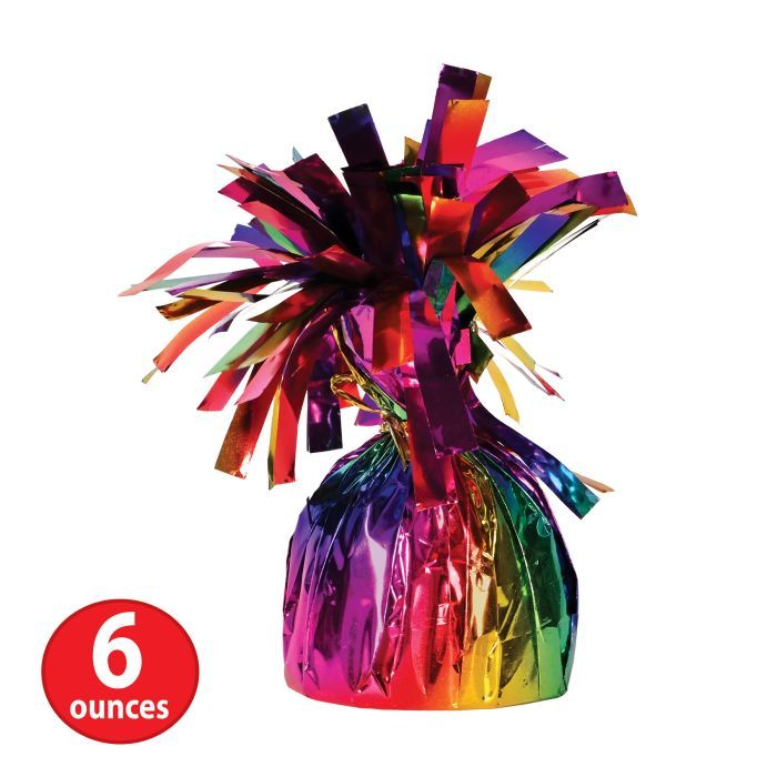 Metallic Wrapped Balloon Weight Rainbow