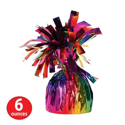 Metallic Wrapped Balloon Weight Rainbow