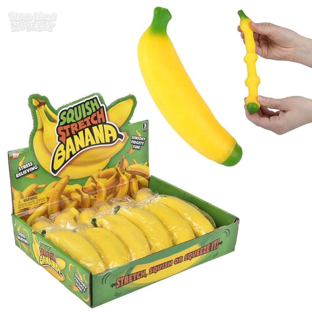 Stretch And Squeeze Banana 5.5&quot; - 12 Ct Box