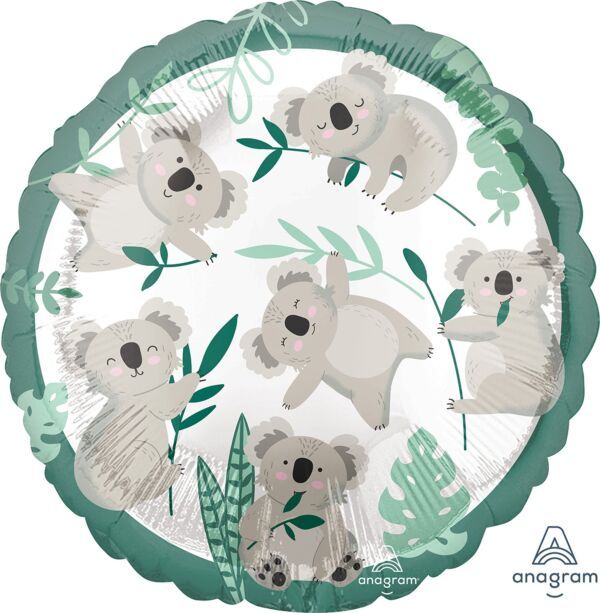 Koala - 17&quot; Helium Filled Foil Balloon, Ribbon