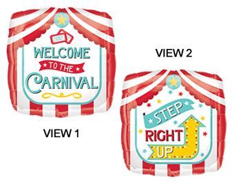Carnival - 17&quot; Helium Filled Foil Balloon, Ribbon