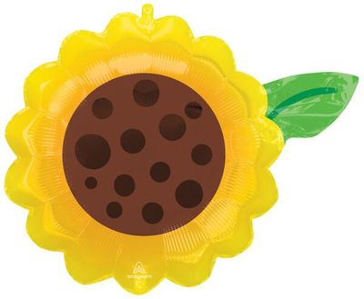 Sunflower - 19&quot; Helium Filled Foil Balloon, Ribbon