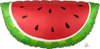 Watermelon - 32&quot; Helium Filled Foil Balloon, Ribbon