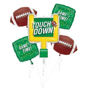 Bouquet Football Goal Post Game - Bouquet Helium Filled Foil Balloon, Ribbon