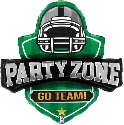 Party Zone Football Insignia - 31&quot; Helium Filled Foil Balloon, Ribbon