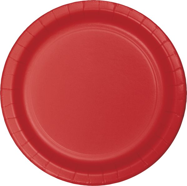 10&quot; Paper Dinner Plate Classic Red 24 Ct