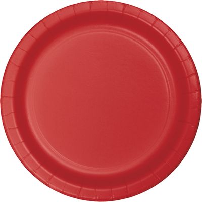 10&quot; Paper Dinner Plate Classic Red 24 Ct