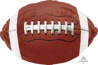 Game Time Football - 31&quot; Helium Filled Foil Balloon, Ribbon