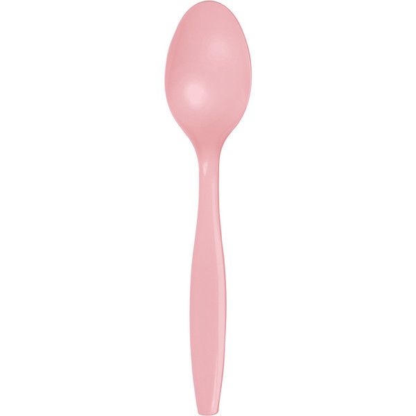 Plastic Spoons Classic Pink 24 Ct