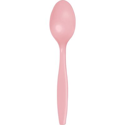 Plastic Spoons Classic Pink 24 Ct