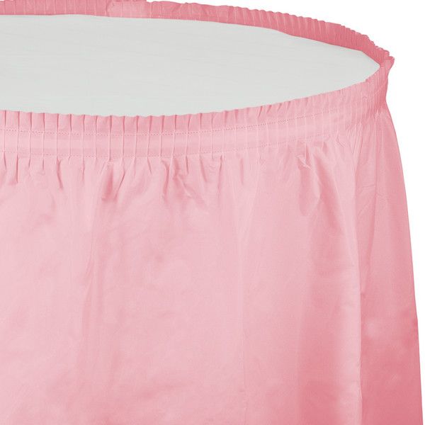 Plastic Tableskirt Classic Pink 14&#39;