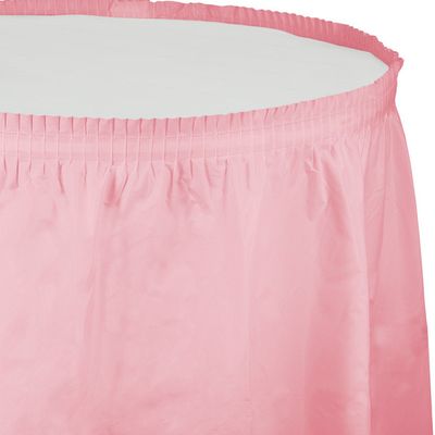 Plastic Tableskirt Classic Pink 14&#39;
