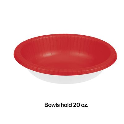 20 oz Paper Bowl Classic Red 20 Ct