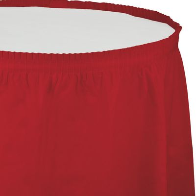 Plastic Tableskirt Classic Red 14&#39;