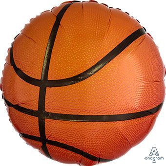 Championship Basketball - 18&quot; Helium Filled Foil Balloon, Ribbon