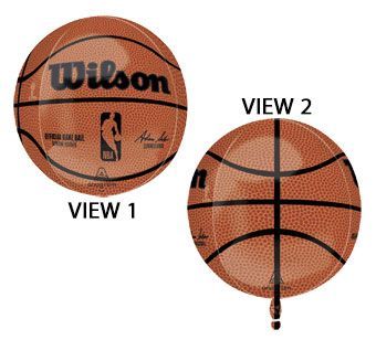 NBA Wilson Basketball Orbz - 15&quot; Helium Filled Foil Balloon, Ribbon