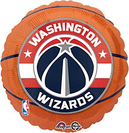 Washington Wizards Basketball - 17&quot; Helium Filled Foil Balloon, Ribbon