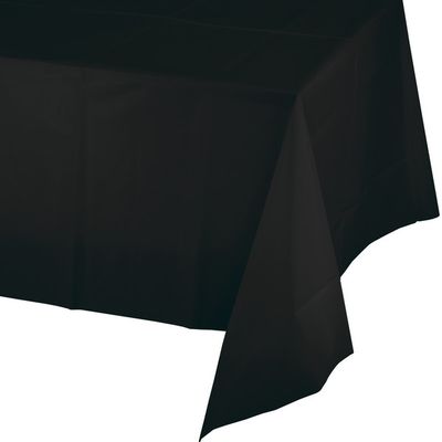 Rect Plastic Tablecover Black Velvet 54&quot; x 108&quot;