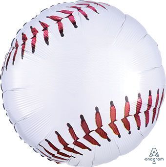 Championship Baseball - 17&quot; Helium Filled Foil Balloon, Ribbon
