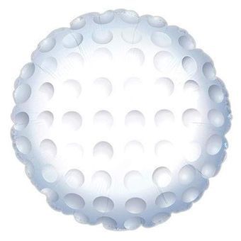 Golf Ball - 17&quot; Helium Filled Foil Balloon, Ribbon