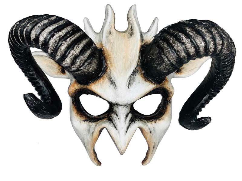 Horned Devil Mask - White