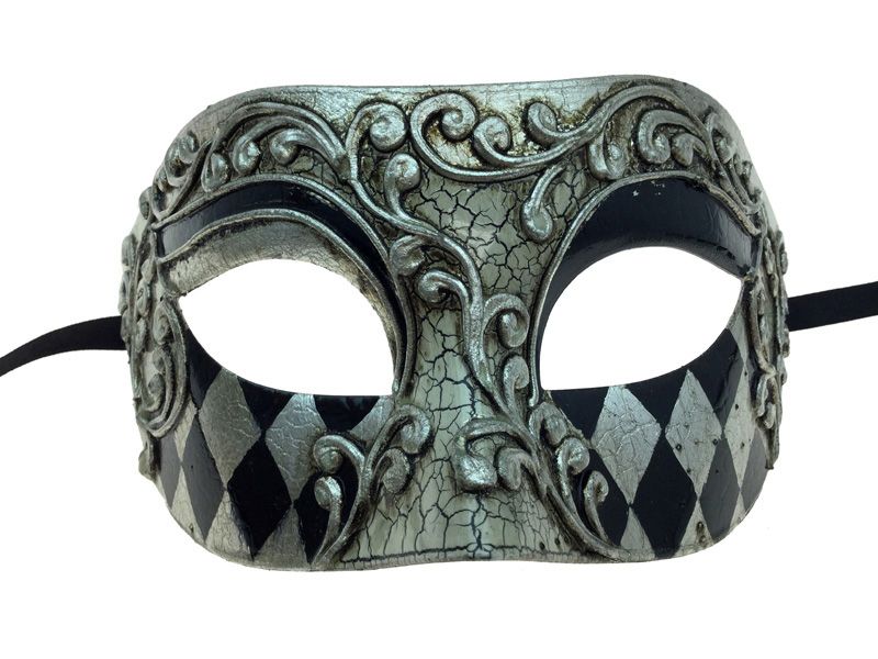 Venetian Mens Mask - Silver