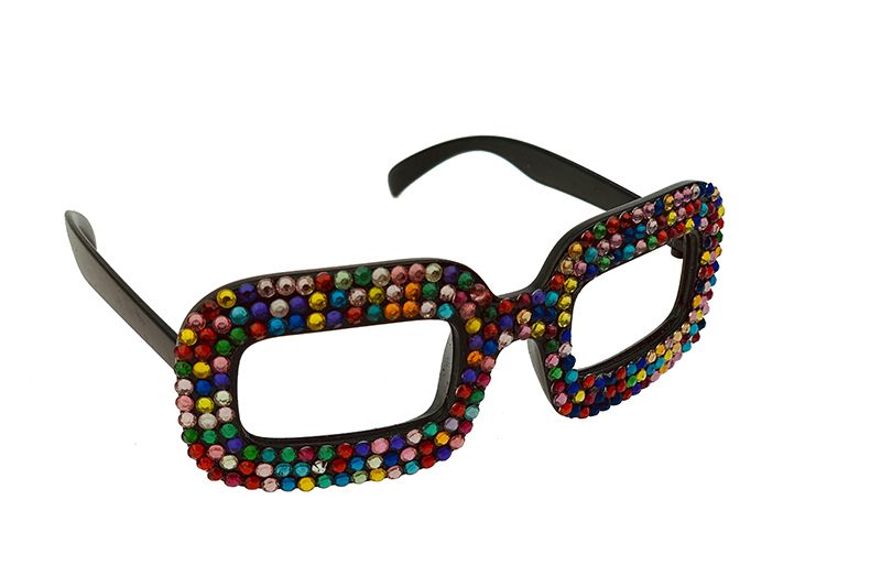 Rainbow Rhinestone Glasses