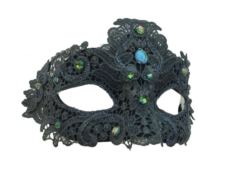 Venetian Lace Mask - Gold Jewels