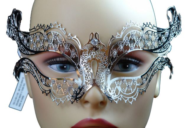 Laser Cut Silver Mask with Jewels