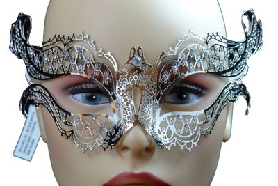 Laser Cut Silver Mask with Jewels