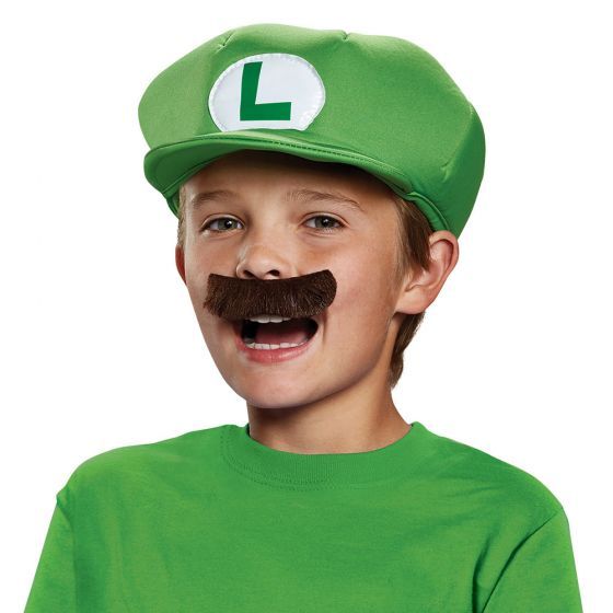 Super Mario - Luigi Child Hat &amp; Mustache