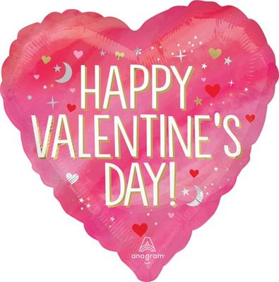 Infinitely Valentine's Day  - 17" Helium Filled Foil Balloon, Ribbon