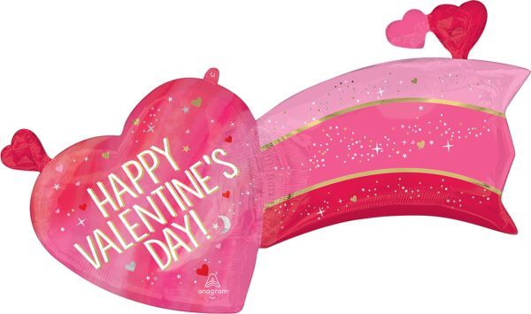 Infinitely Valentine's Day - 37" Helium Filled Foil Balloon, Ribbon