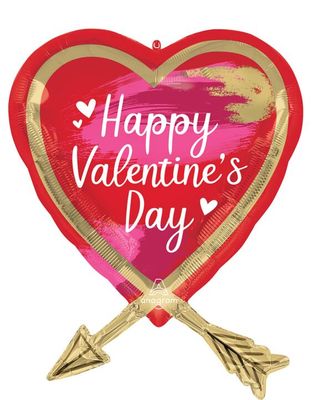 HVD Artistic Touch Arrow - 29" Helium Filled Foil Balloon, Ribbon